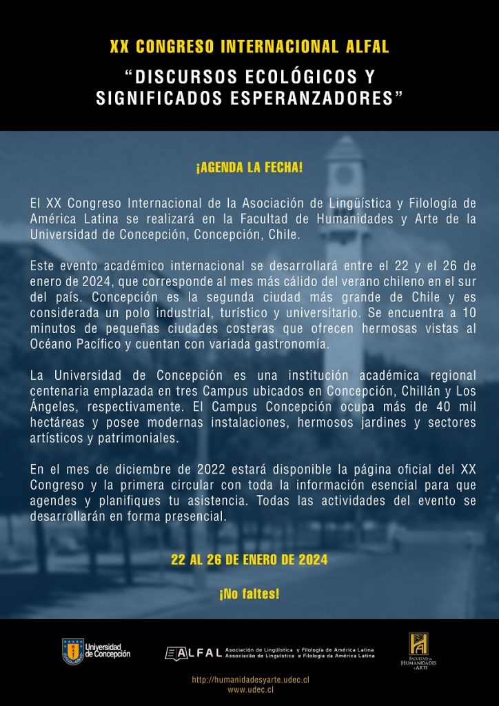 Afiche XX Congreso Internacional ALFAL