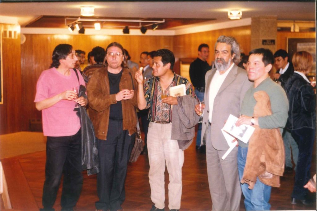 Poetas de la Generación del 80 (izquierda a derecha): Egeo Mardones, Patricio Novoa, Alexis Figueroa, Carlos Cociña y Juan Zapata Gacitúa