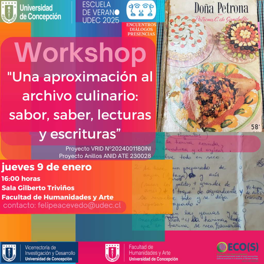 Workshop Una aproximación al archivo culinario_sabor, saber, lecturas y escrituras